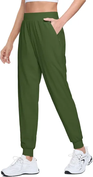 MAGCOMSEN Joggers for Women High Waisted Golf Pants Lightweight Hiking Pants Quick Dry Workout Running Athletic Joggers