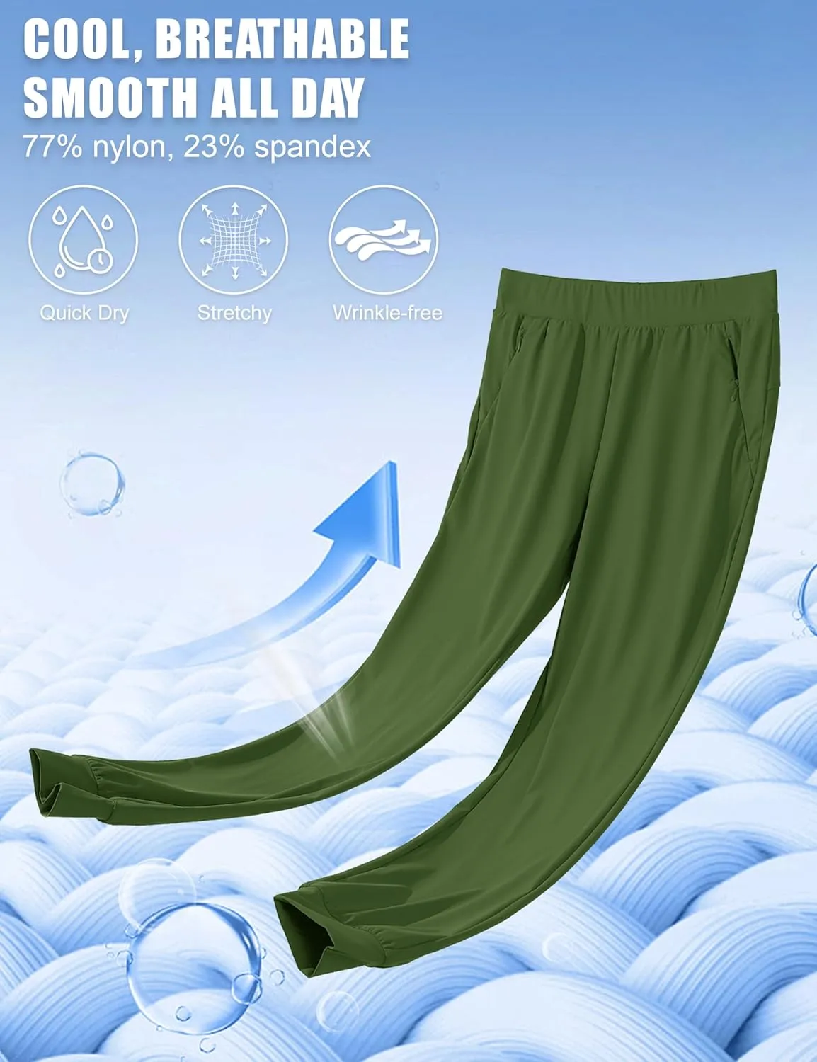MAGCOMSEN Joggers for Women High Waisted Golf Pants Lightweight Hiking Pants Quick Dry Workout Running Athletic Joggers