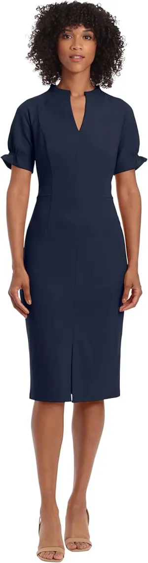 Maggy London Women's Notch Neck Sleek Sheath Dress Office Workwear