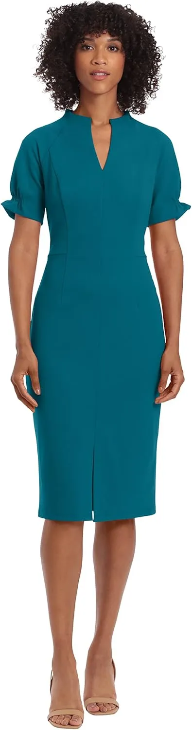 Maggy London Women's Notch Neck Sleek Sheath Dress Office Workwear