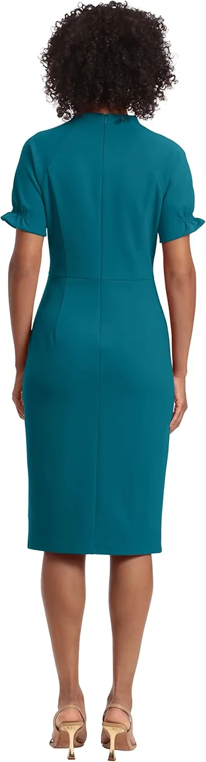 Maggy London Women's Notch Neck Sleek Sheath Dress Office Workwear