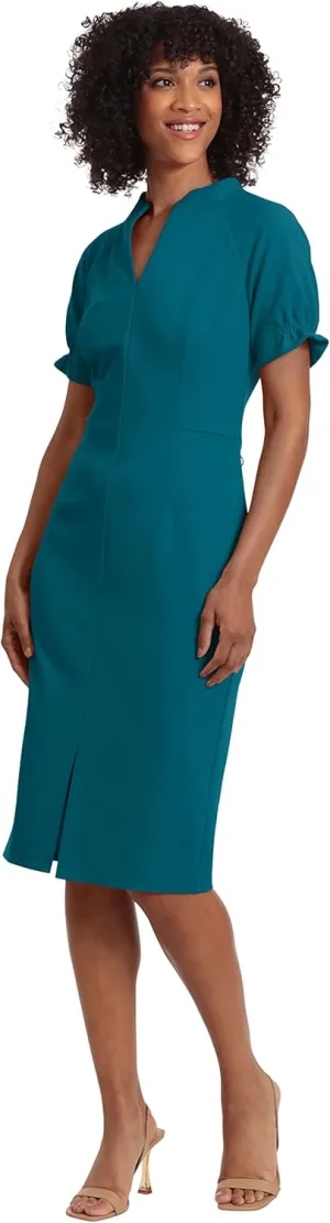 Maggy London Women's Notch Neck Sleek Sheath Dress Office Workwear
