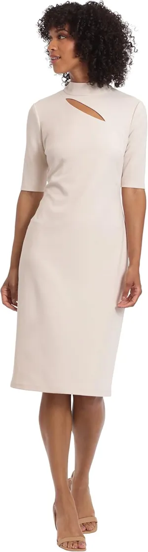 Maggy London Women's Notch Neck Sleek Sheath Dress Office Workwear