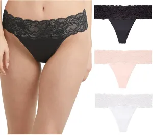 Maidenform Women's All Over Lace Thong 3 Pack