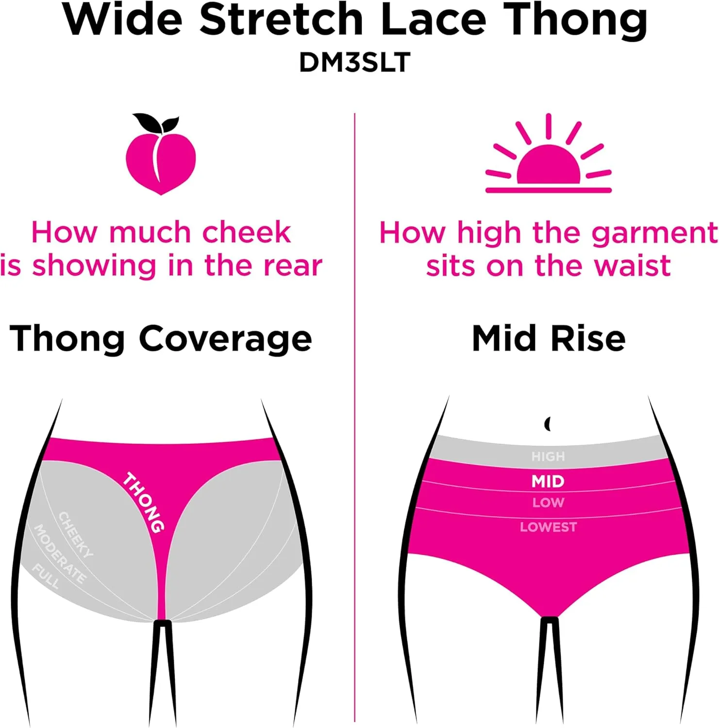 Maidenform Women's All Over Lace Thong 3 Pack