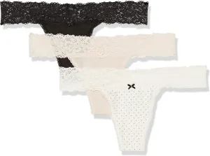 Maidenform Women's All Over Lace Thong 3 Pack