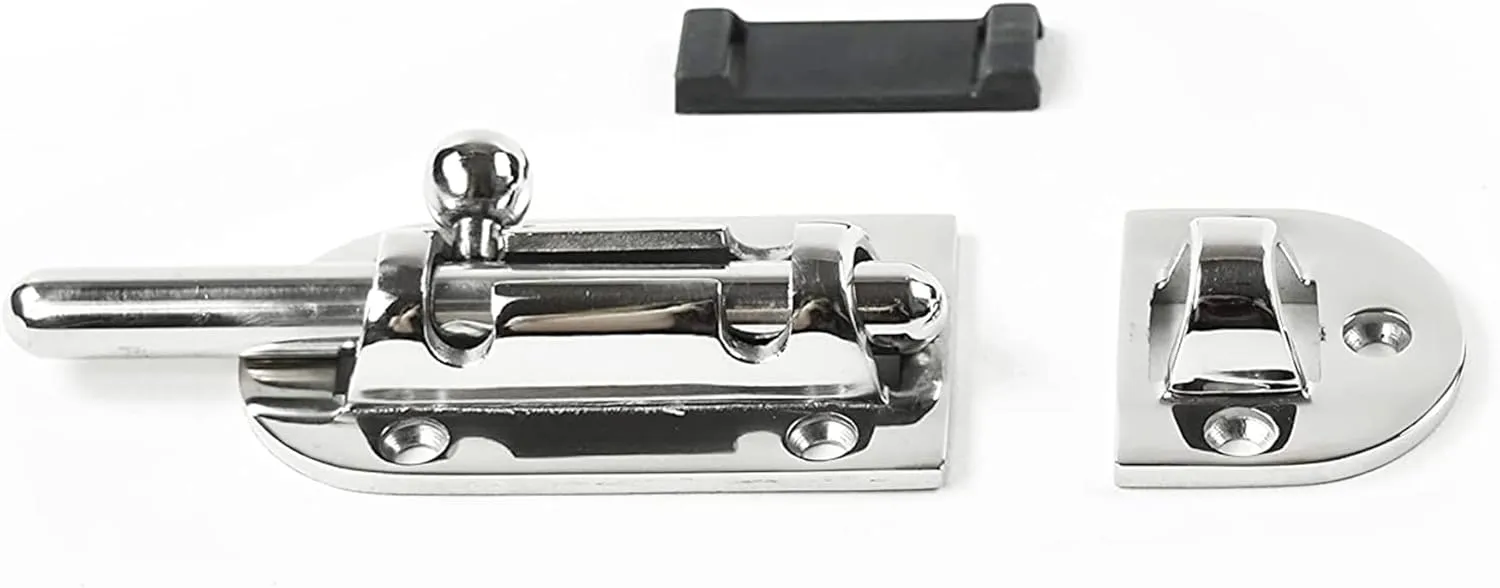 MARINE CITY Barrel Bolt Door Latches, 316 Stainless Steel, Rust & Corrosion-Resistant, Ideal for Windows, Hatches, Cabinets (Medium)
