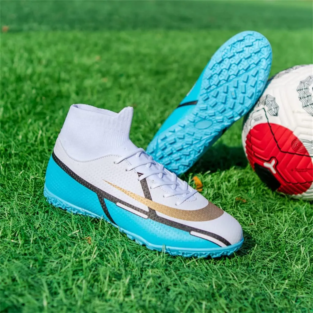 MDPCX Competitive Unisex Soccer Shoes Men Women Indoor Outdoor Football Boots Athletic Turf Mundial Team Cleat Running Sports Lightweight Breathable Anti-Skid Damping Shoes