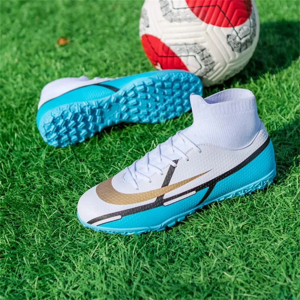 MDPCX Competitive Unisex Soccer Shoes Men Women Indoor Outdoor Football Boots Athletic Turf Mundial Team Cleat Running Sports Lightweight Breathable Anti-Skid Damping Shoes