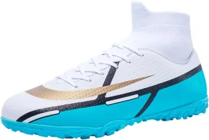 MDPCX Competitive Unisex Soccer Shoes Men Women Indoor Outdoor Football Boots Athletic Turf Mundial Team Cleat Running Sports Lightweight Breathable Anti-Skid Damping Shoes