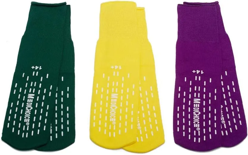 MediChoice Double Tread Slippers, Smooth Side Out, 98% Polyester 2% Nylon/Spandex