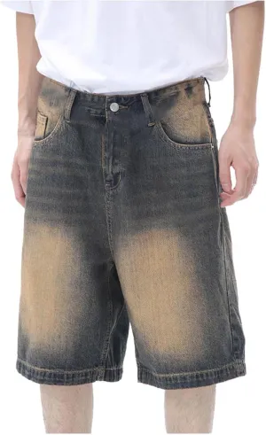 Men Baggy Denim Jorts Y2K Loose Hip Hop Jean Shorts Wide Leg Short Jeans Trendy Outfits
