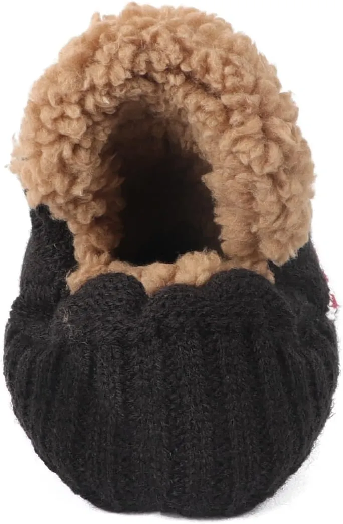 Men Knit Fuzzy Slipper Sock Warm Thick Fleece Lined Floor Socks Winter Cozy Non-Slip Thermal Sock for Indoor Home