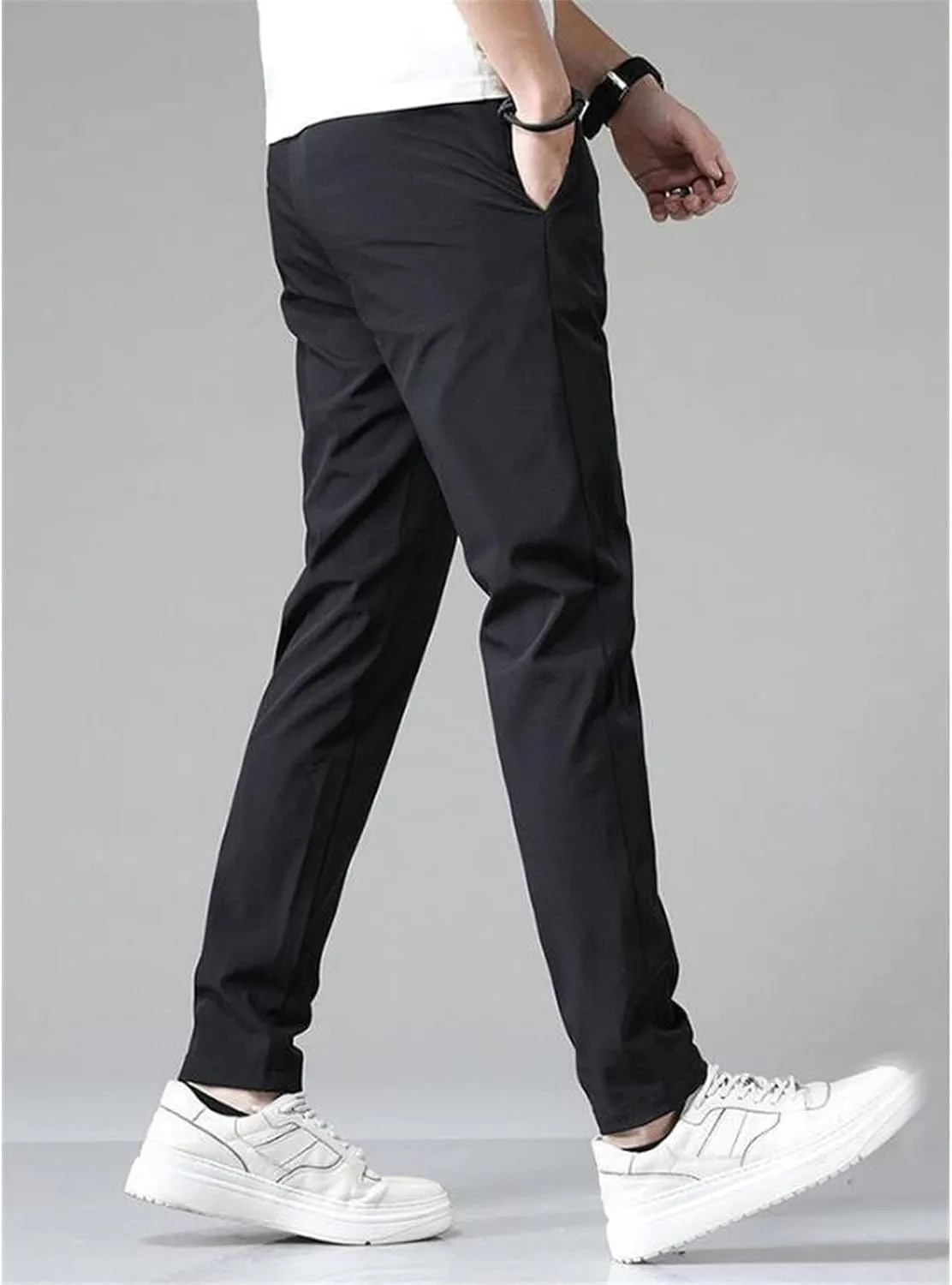 Men Lightweight Jogging Pant Chinos Work Joggers Comfort Fit Sport Casual Sweatpants Loungewear Sweat Pants