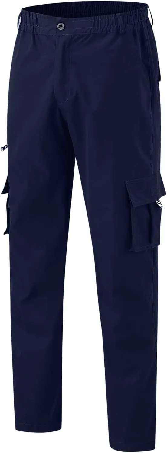 Men Pants Casual Plus Size Jogger Work Wear Sweatpants Loose Fit Elasticated Stretch Waist Cargo Pant