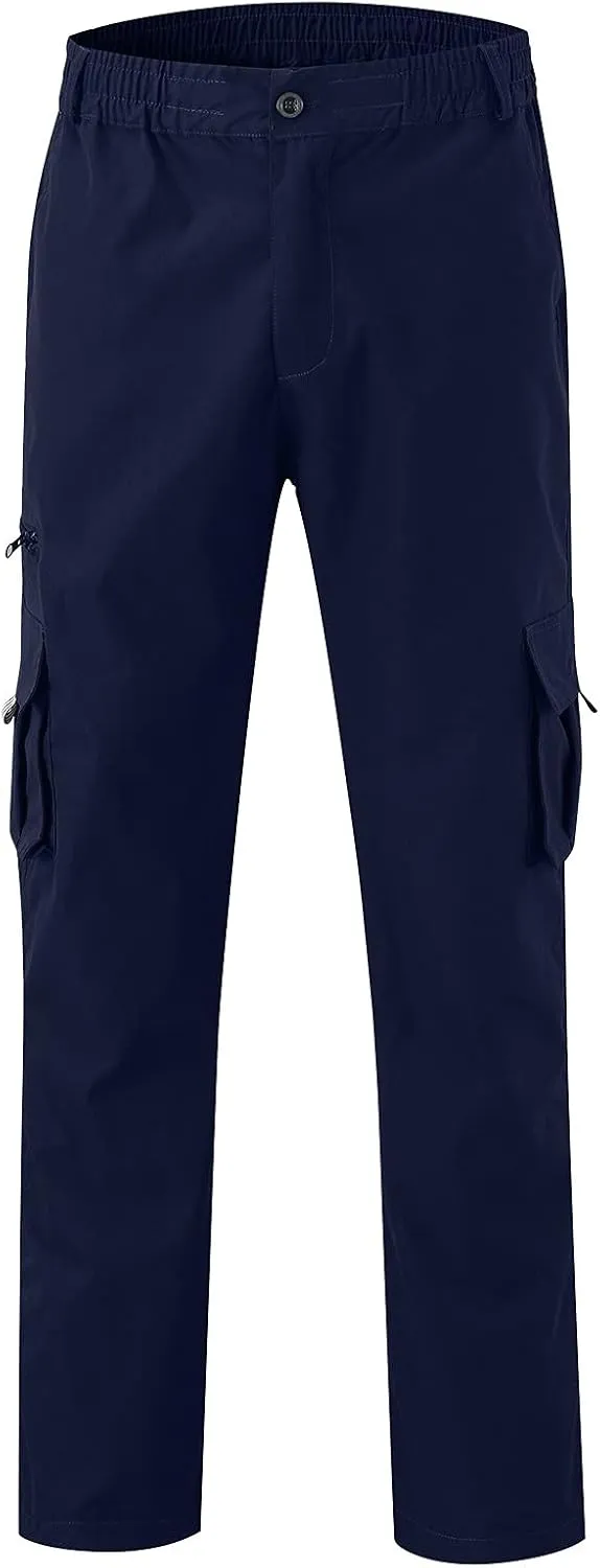 Men Pants Casual Plus Size Jogger Work Wear Sweatpants Loose Fit Elasticated Stretch Waist Cargo Pant