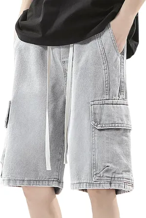 Mens Baggy Denim Jorts Y2K Vintage Loose Fit Hip Hop Jean Shorts Casual Summer Long Jeans Trendy Outfits