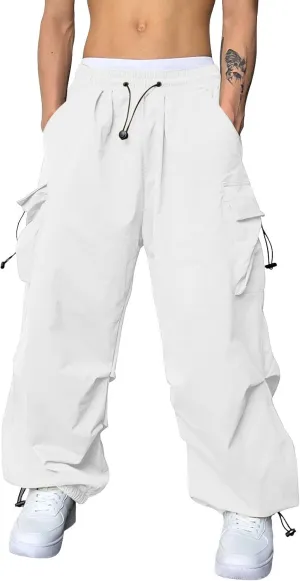 Men's Cargo Pants Casual Linen Drawstring Waist Pant Sweatpant Joggers Loose Beach Walking Running Jogger