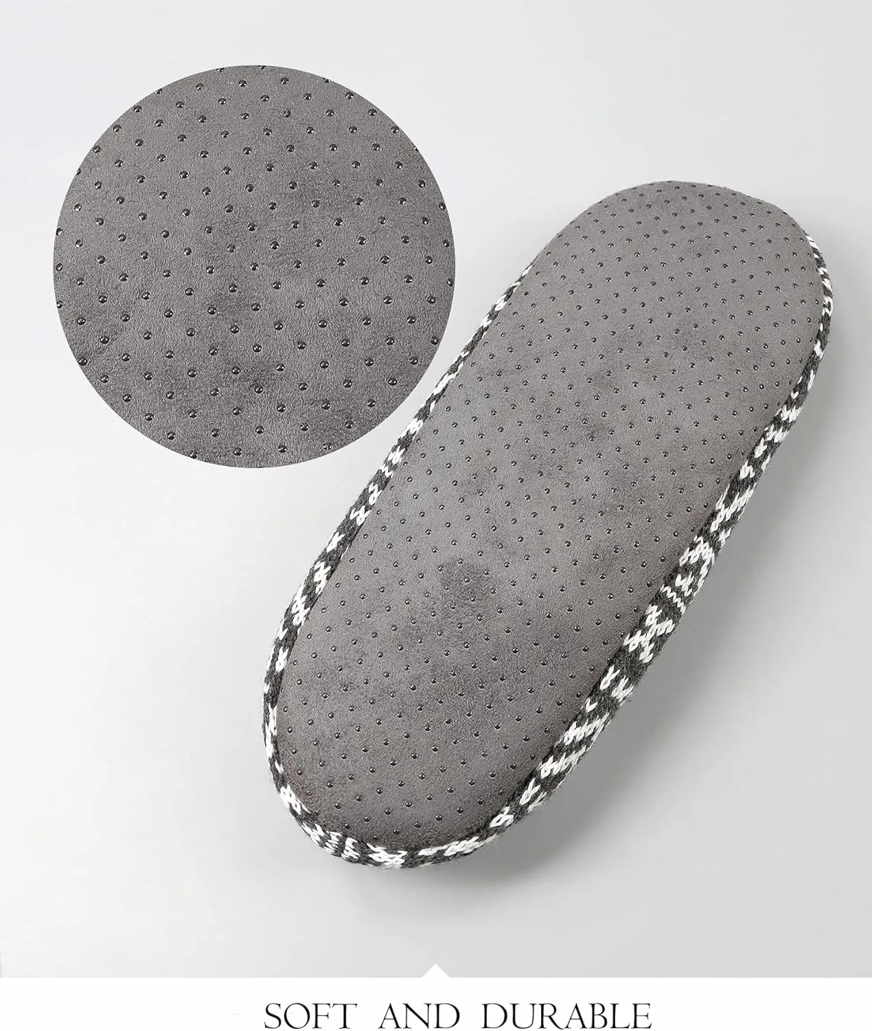 Mens Cozy Soft Sole Slipper Socks With Non Skid Bottoms, Warm Slipper Socks With Grippers For Men, Fuzzy House Slippers