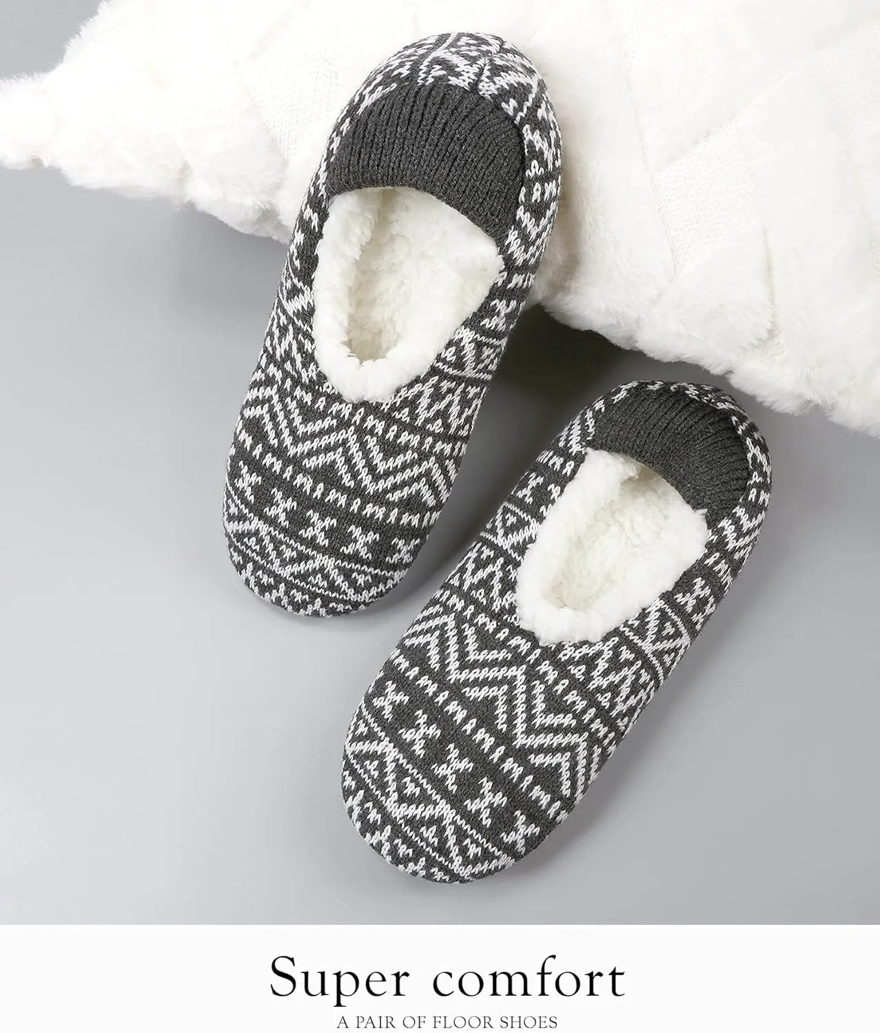 Mens Cozy Soft Sole Slipper Socks With Non Skid Bottoms, Warm Slipper Socks With Grippers For Men, Fuzzy House Slippers