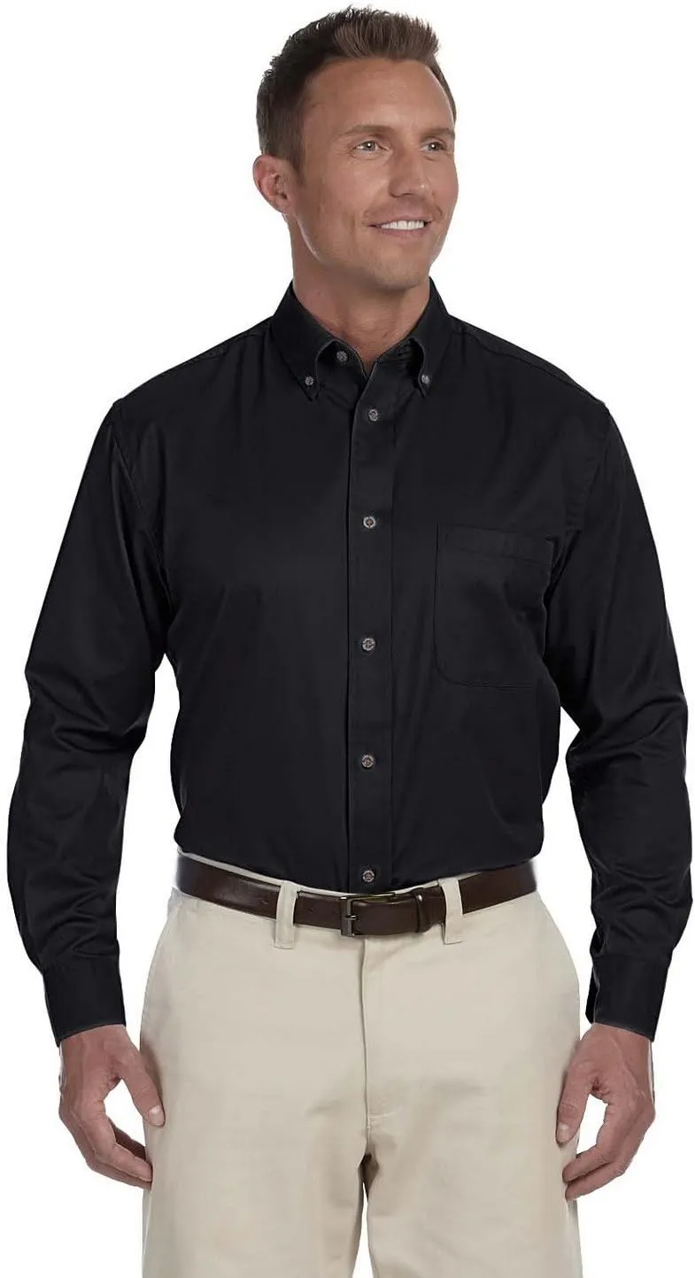 Men's Easy Blend Long-Sleeve Twill Shirt with Stain-Release