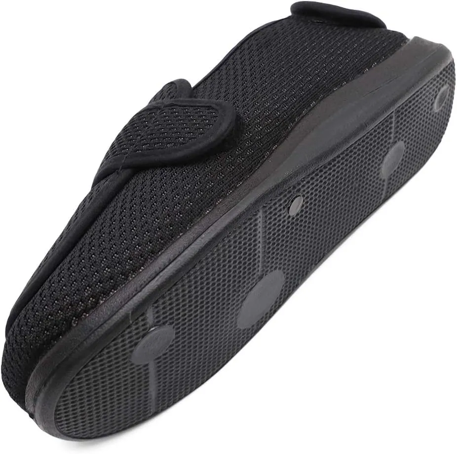 Men's Extra Wide Width Diabetic Recovery Slippers, Adjustable Closures Swollen Feet Arthritis Edema Orthopedic Footwear, Indoor/Outdoor Walking Shoes
