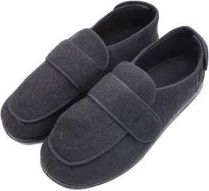 Men's Extra Wide Width Diabetic Recovery Slippers, Adjustable Closures Swollen Feet Arthritis Edema Orthopedic Footwear, Indoor/Outdoor Walking Shoes