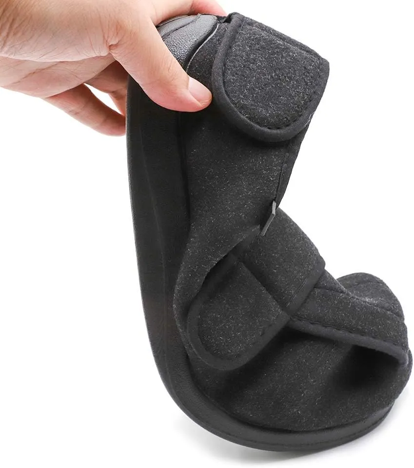 Men's Extra Wide Width Diabetic Recovery Slippers, Adjustable Closures Swollen Feet Arthritis Edema Orthopedic Footwear, Indoor/Outdoor Walking Shoes