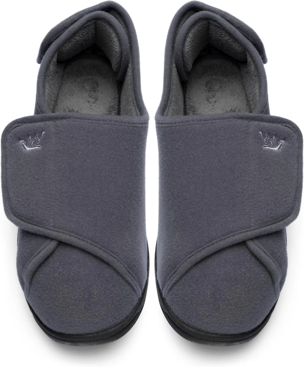 Mens Extra Wide Width Diabetic Slippers Memory Foam With Adjustable Soft Non-Slip Orthopedic House Shoes for Elderly Swollen Feet, Arthritis, Edema