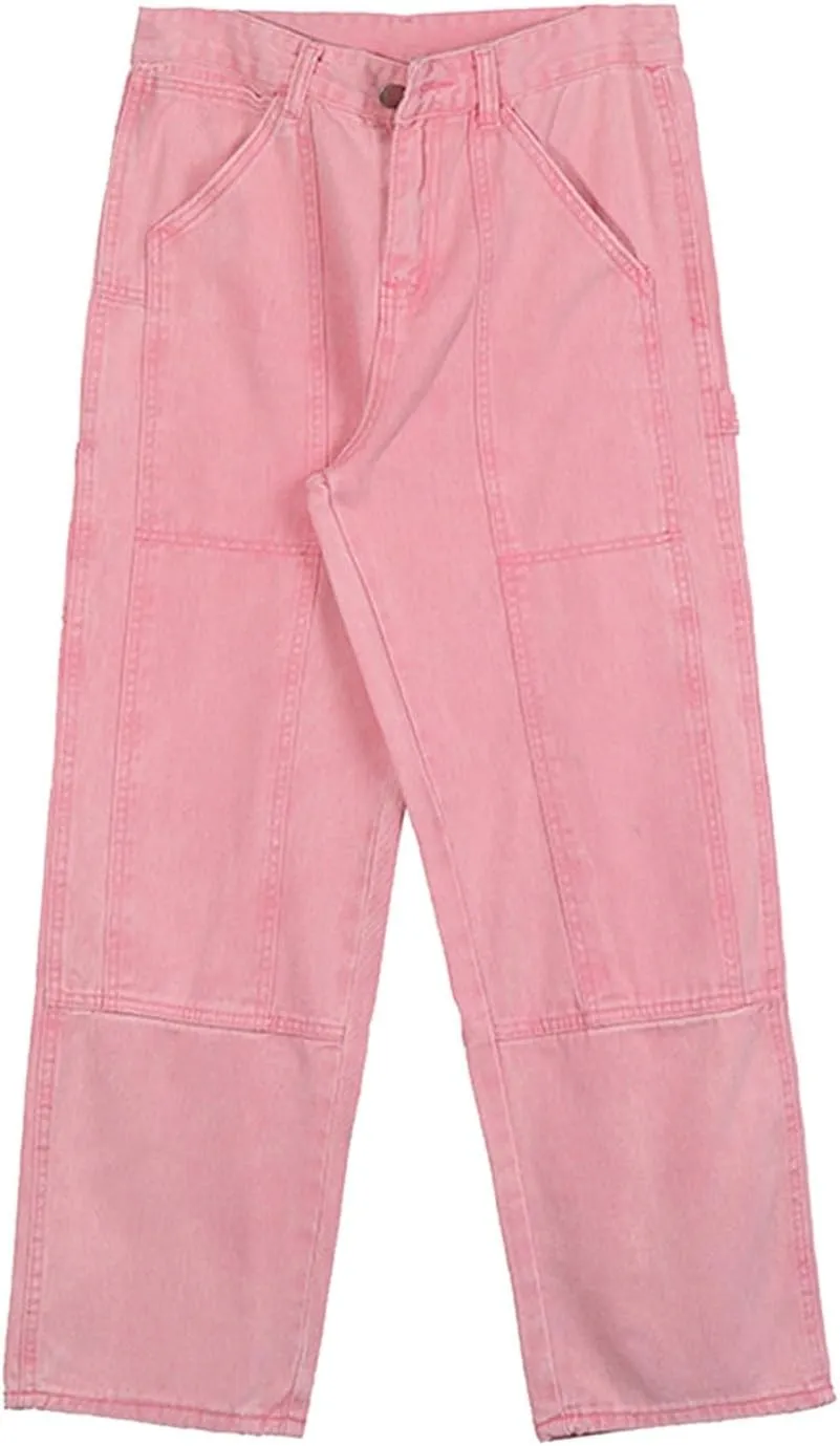 Mens High Street Jeans Mens Straight Leg Baggy Oversize Wide Leg Cargo Pants Pottery Slipper