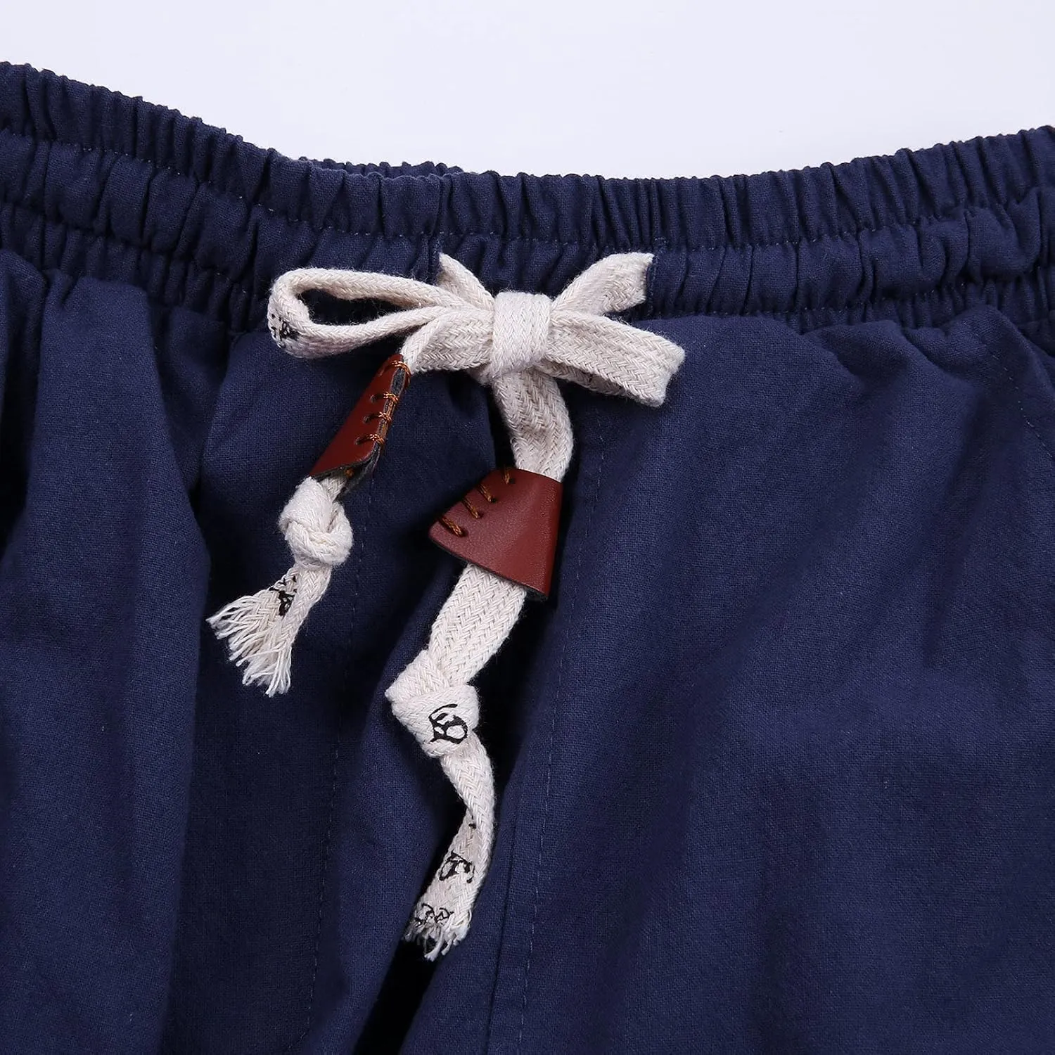 Men's Pants 4 8 Fashion Casual Loose Cotton Plus Size Pocket Lace Up Elastic Waist Pants Trousers Parachute Pants for