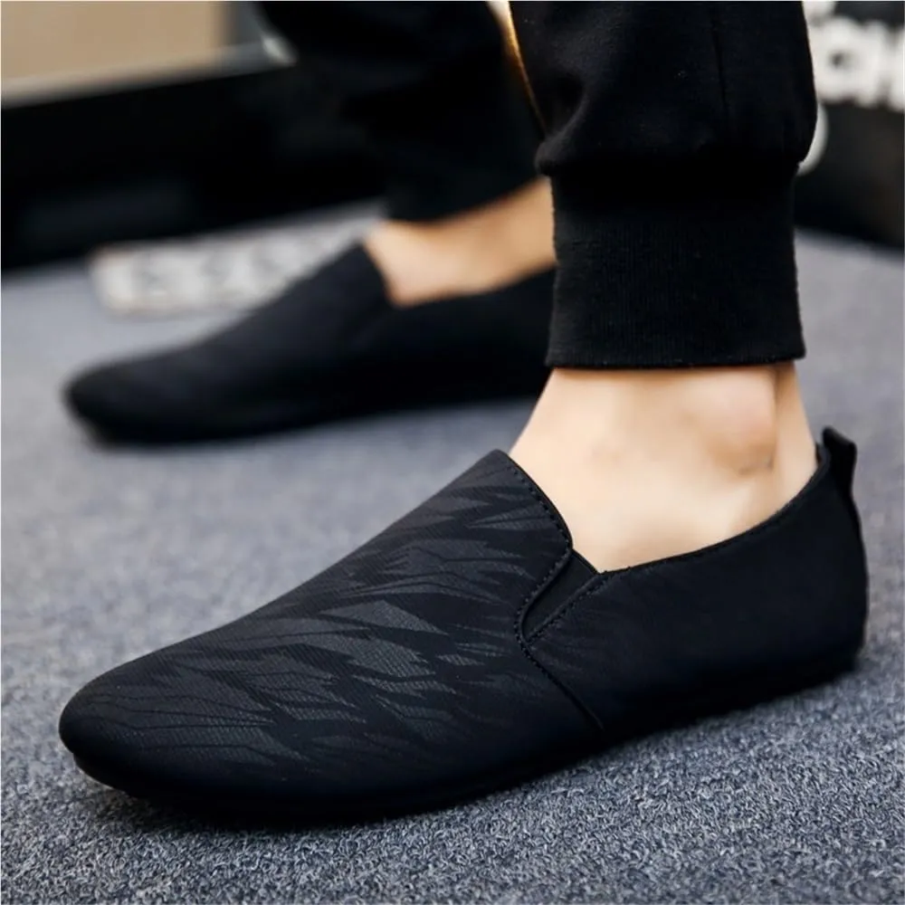 Men's Resistant Comfortable Flat Heel Party Slip On Loafers Round Toe Vegan Leather Two Tone Loafer Shoes