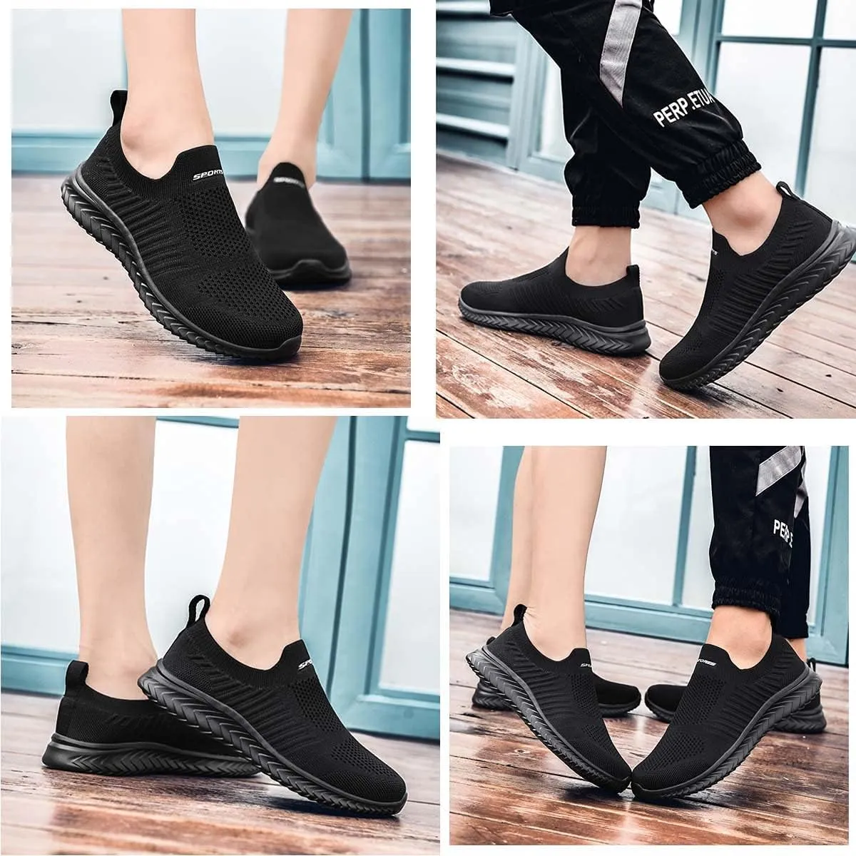 Men's Women's Lightweight Knitted Fabric Flat Soles Easy-to-Wear Socks Running Shoes Multiple Colors Indoor and Outdoor