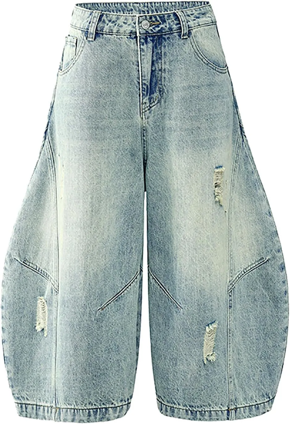 Men's Y2K Vintage Baggy Jean Shorts Summer Casual Hip Hop Long Loose Fit Denim Shorts Trendy Outfits