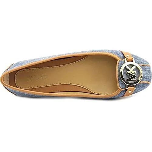 Michael Michael Kors Fulton Moc Washed Denim Vachetta Loafer 75 M