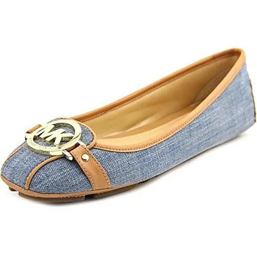 Michael Michael Kors Fulton Moc Washed Denim Vachetta Loafer 75 M