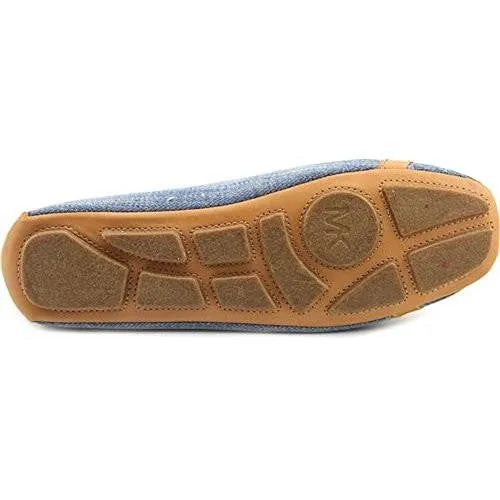Michael Michael Kors Fulton Moc Washed Denim Vachetta Loafer 75 M