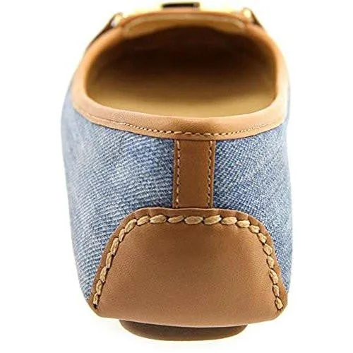 Michael Michael Kors Fulton Moc Washed Denim Vachetta Loafer 75 M