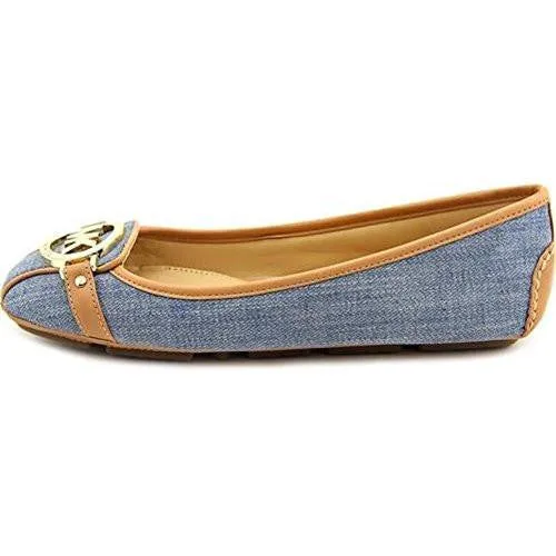 Michael Michael Kors Fulton Moc Washed Denim Vachetta Loafer 75 M
