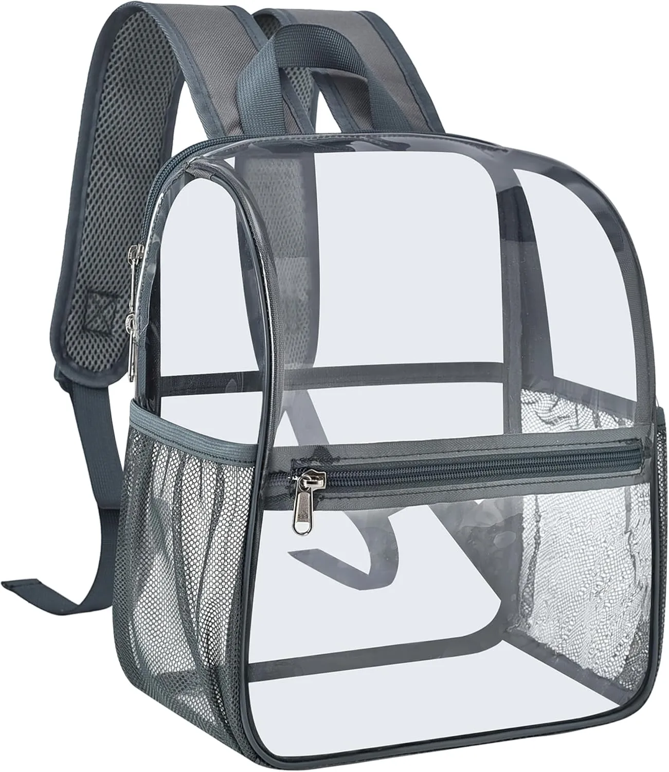 Mildbeer Small Clear Backpack, Stadium Approved 12x12x6 Clear Backpack for Women with 2 Bottle Holders for Festival Concert Sports Events