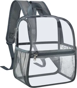 Mildbeer Small Clear Backpack, Stadium Approved 12x12x6 Clear Backpack for Women with 2 Bottle Holders for Festival Concert Sports Events