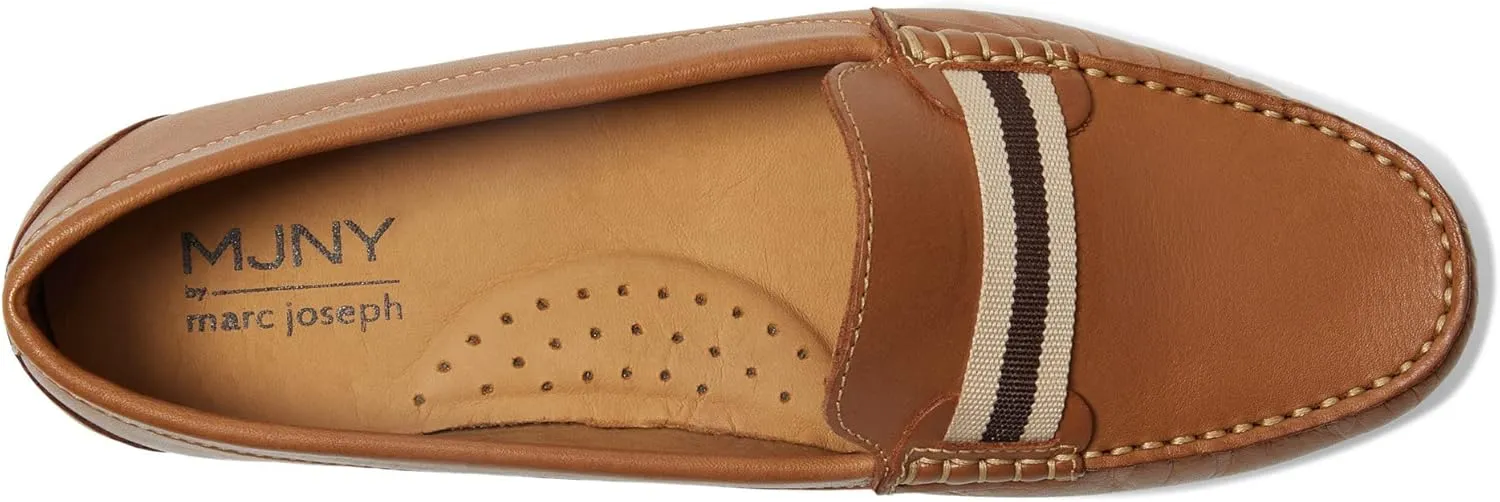 MJNY Womens Casual Comfortable Genuine Leather Lightweight Driving Moccasins Classic Fashion Webstrap Slip On Ladies Driving Loafer Flat Shoes