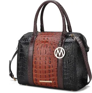 MKF Collection Satchel bag for Women, Crocodile-embossed Vegan Leather Top-Handle Crossbody Handbag Purse By Mia K