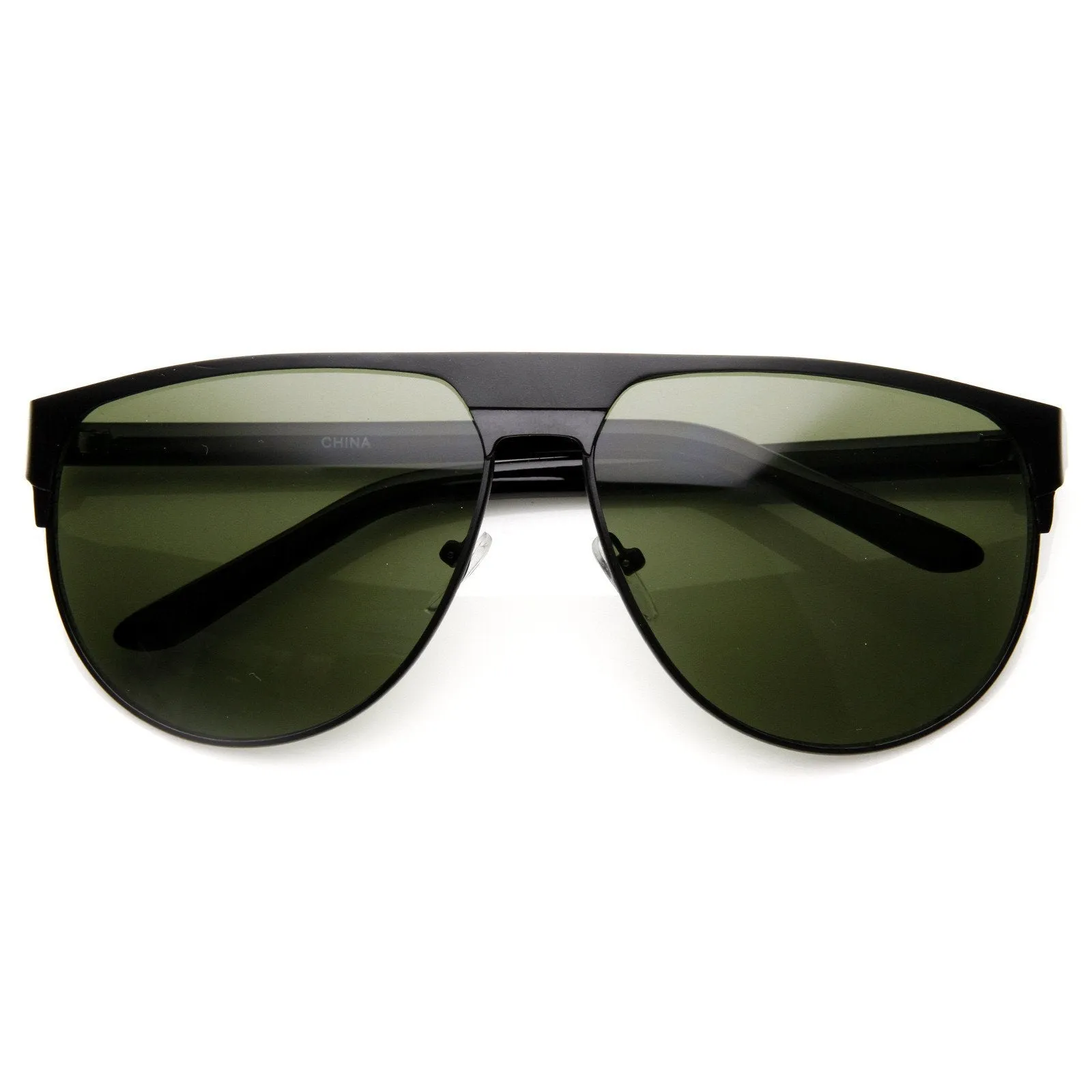 Modern Euro Full Metal Flat Top Aviator Sunglasses 8827