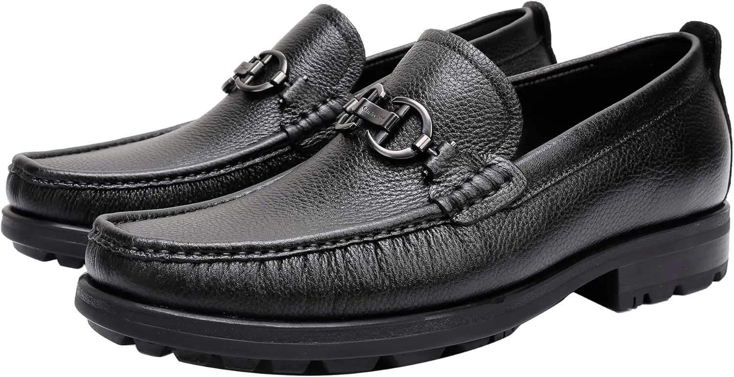 Mokilife Men's Loafers Outlet, Leather Chunky Dress Shoes Formal Loafers Slip on Penny for Men