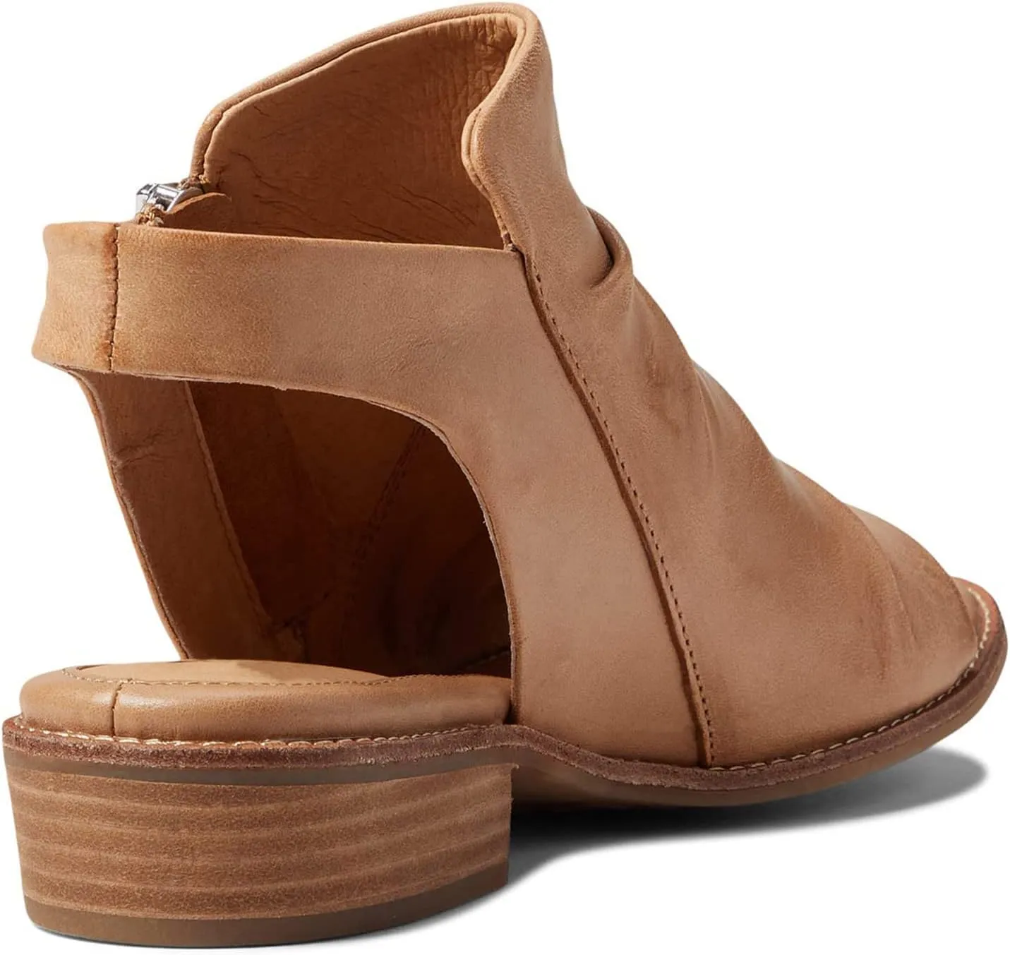 MOOMMO Women Low Block Heel Sandal Booties Peep Toe Side Zipper Sandals Cut Out Backless Chunky Stacked Heel Slingback Ankle Boots Open Toe Pleated Retro Casual Heeled Sandals Dress Party 4-11 M US