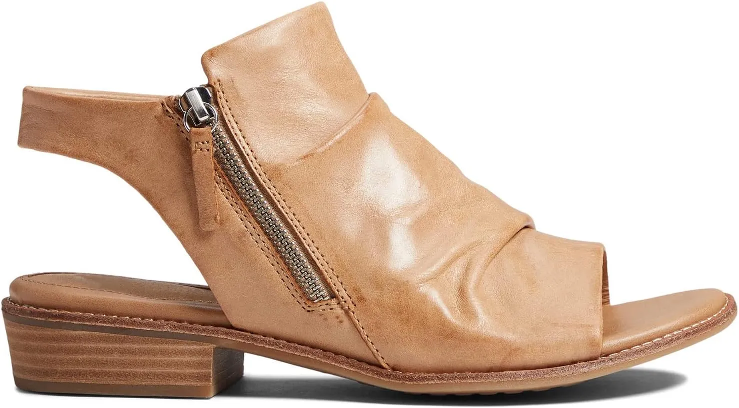 MOOMMO Women Low Block Heel Sandal Booties Peep Toe Side Zipper Sandals Cut Out Backless Chunky Stacked Heel Slingback Ankle Boots Open Toe Pleated Retro Casual Heeled Sandals Dress Party 4-11 M US