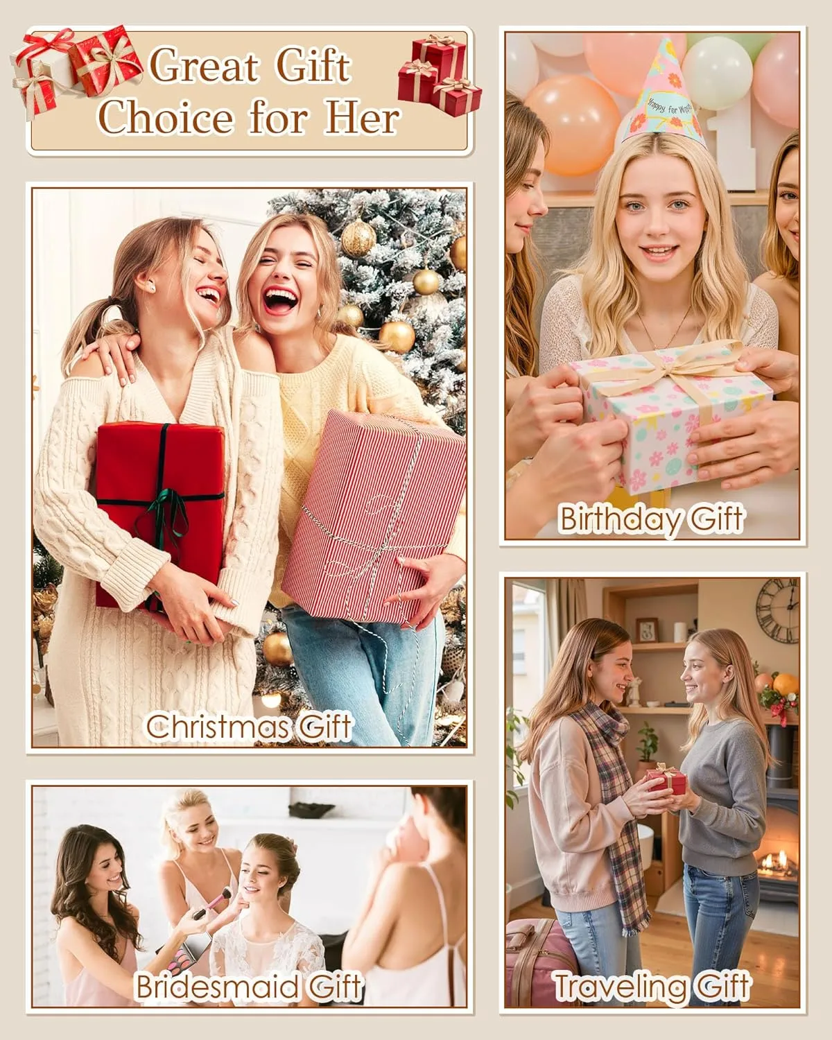 Mothers Day Gifts for Mom - Initial Makeup Bag for Women Girls, Bridesmaid Gifts, Teacher Appreciation Gifts, Graduation Gifts, Large Capacity & Wide Open Cosmetic Toiletry Bags, Friends Gift