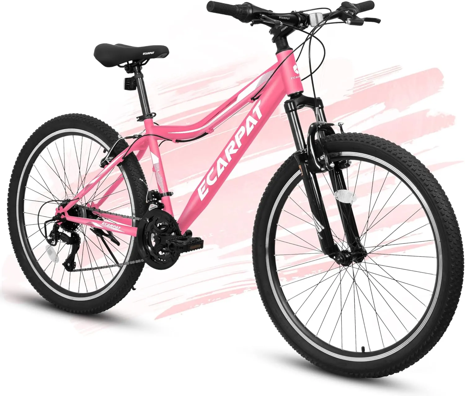 Mountain Bike 24 26 27.5 Inch Dual/Front Suspension Mens Womens Mountain Bike, 21 Speeds Dual Disc Brake, Carbon Steel Mountain Bike, Trail Beach Snow Commuter City Bikes, Birthday Gift Choice