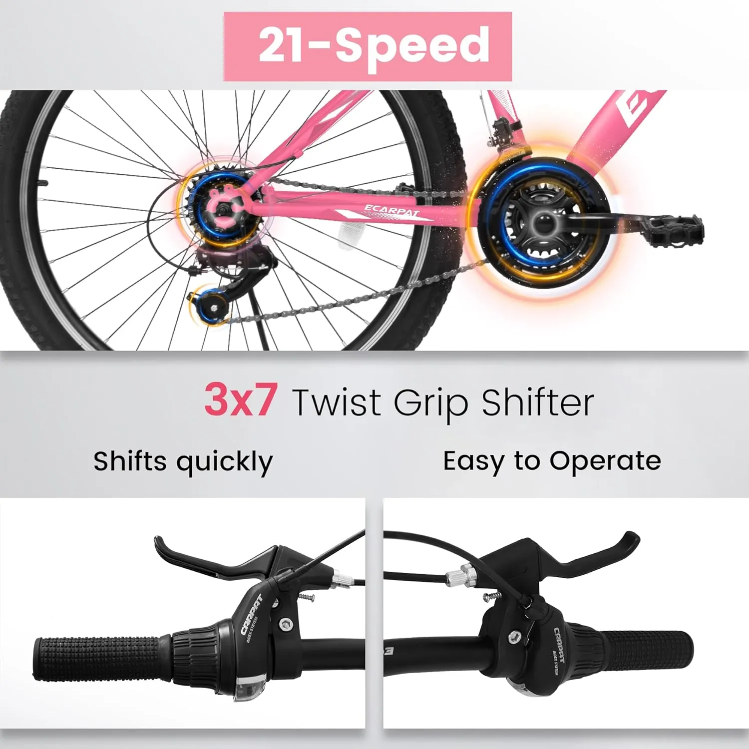 Mountain Bike 24 26 27.5 Inch Dual/Front Suspension Mens Womens Mountain Bike, 21 Speeds Dual Disc Brake, Carbon Steel Mountain Bike, Trail Beach Snow Commuter City Bikes, Birthday Gift Choice